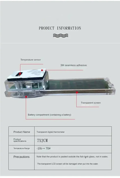 Digital Aquarium Thermometer – LCD Fish Tank Temperature Meter