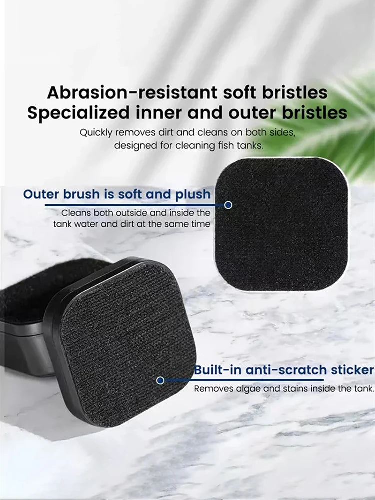 Magnetic Aquarium Glass Cleaner – Mini Algae Scraper Brush
