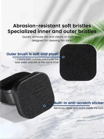 Magnetic Aquarium Glass Cleaner – Mini Algae Scraper Brush