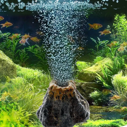 Aquarium Volcano Bubble Stone – Oxygenating Volcano Decoration